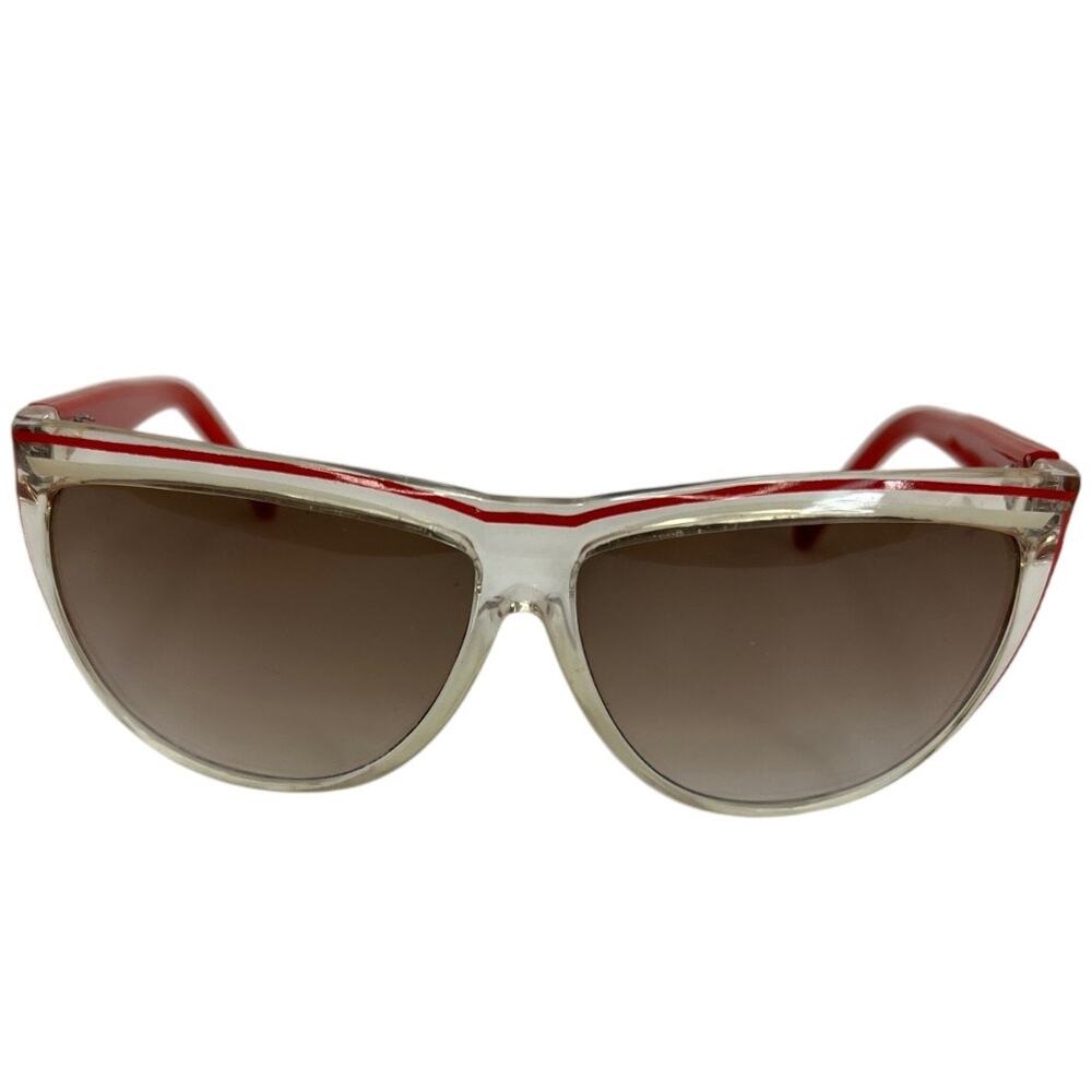 Vintage Spaulding Sunglasses Red Clear Frame Unique Find Retro Style